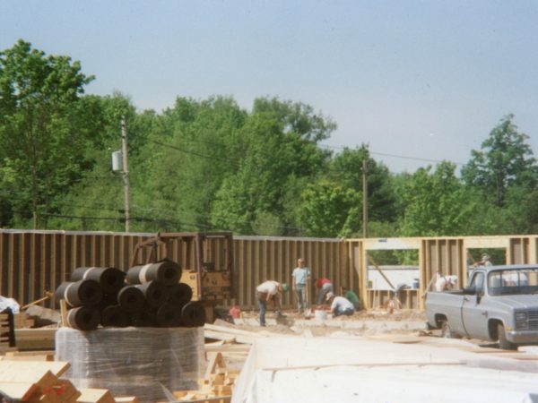 Working on the foundation of McBrier Park Manor in Hermon