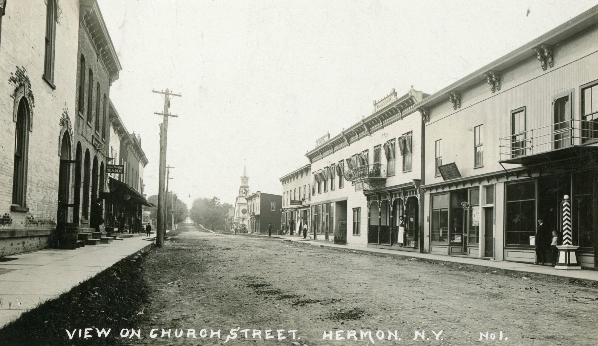 View of Church Street prior to paving in Hermon