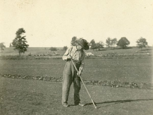 A man preparing ground in Hermon