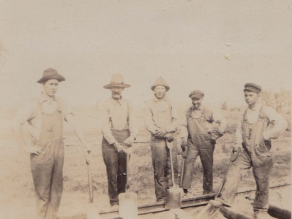 Track repair crew of the Adirondack and St. Lawrence Railroad in Hermon