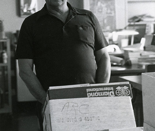 SUNY Potsdam employee Walter Newtown making a delivery in Potsdam