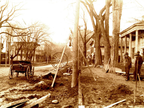 Installing the first water mains in Potsdam