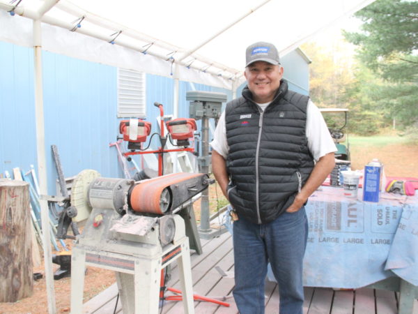 USA Luge Coach Bill Tavares in the shop in Lake Placid