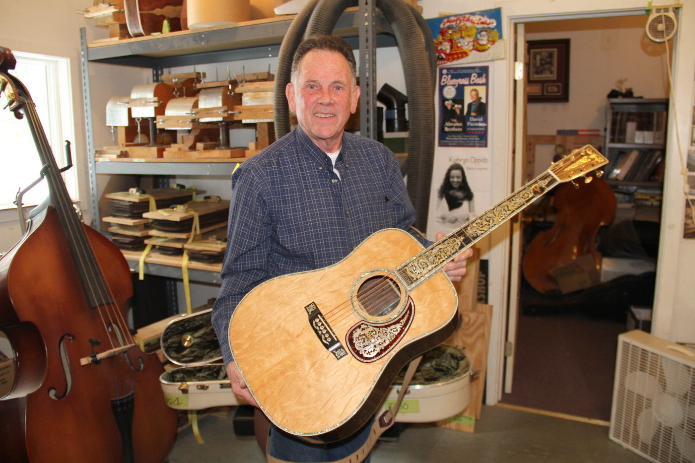 Luthier Dave Nichols in Custom Pearl Inlay in Malone