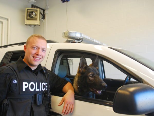 Officer Nason with Tupper Lake Police Department’s K-9 Unit in Tupper