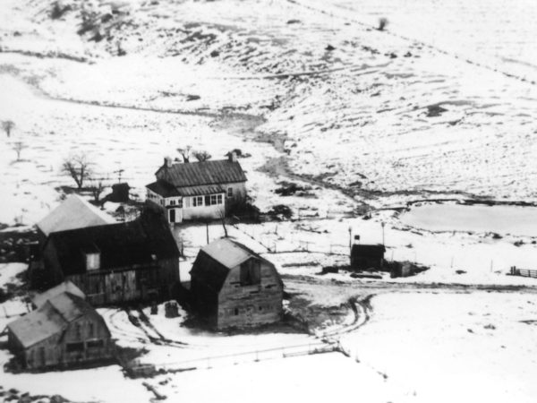 Aerial view of the Thomas Hunter farm in Hammond