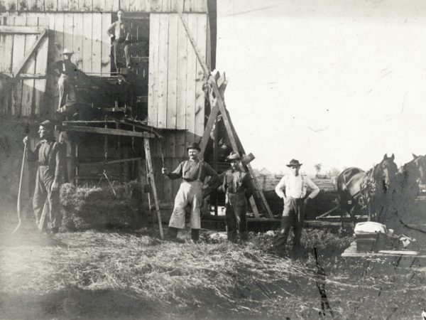 Pressing hay at the Alex Wilson farm in Hammond