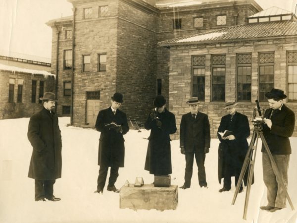 Surveying class at Clarkson School of Technology in Potsdam