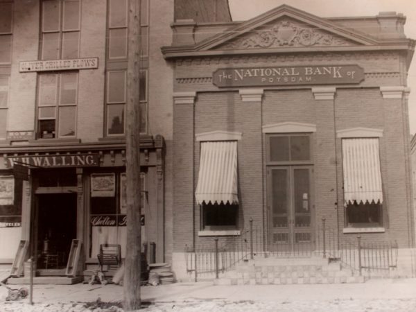 The First National Bank of Potsdam and Wallings Hardware Store in Potsdam