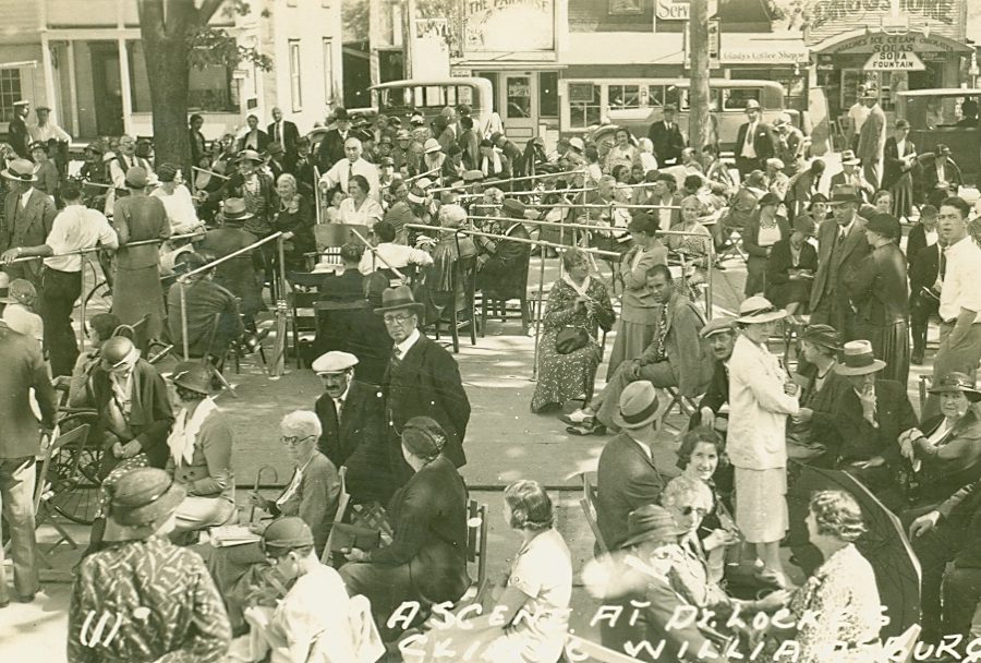 Doctor Locke in the center of his treatment circle in Williamsburg