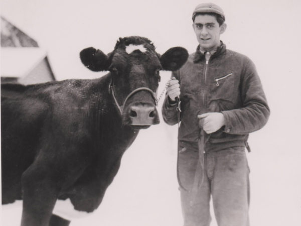 Bob Thompson with one of his registered Holsteins in Lisbon