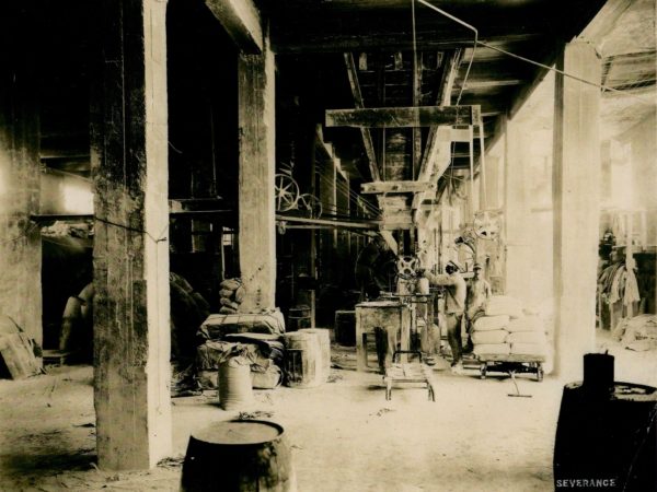 Bagging talc-based products inside the Carbola plant in Natural Bridge