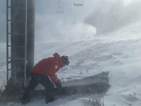 Ski patrol director gets slopes ready for skiing at Whiteface Mountain in Wilmington