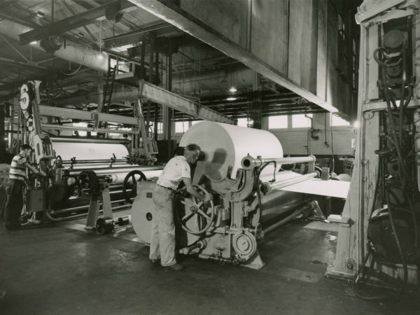 Winding Paper Inside Newton Falls Paper Mill