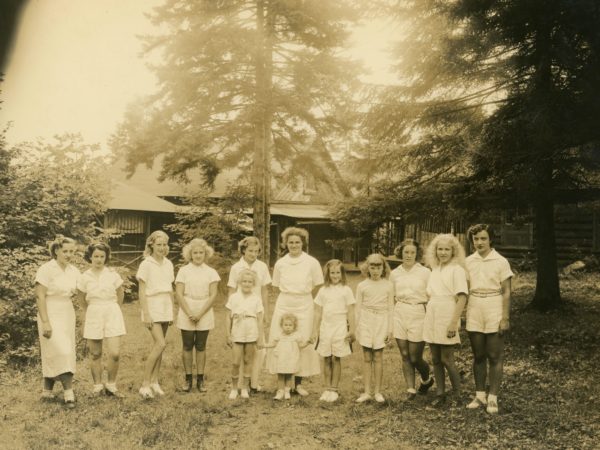 Staff and campers at Camp Beattie in Long Lake