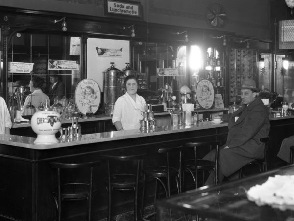 Whelan Drug Store, interior view, in Plattsburgh