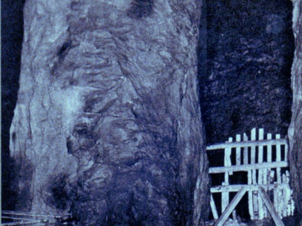 Large pillar underground in the mines in Lyon Mountain