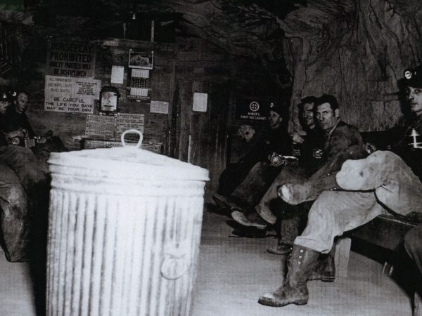 Lyon Mountain miners on underground lunch break in Lyon Mountain