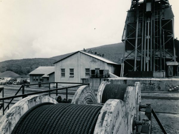 The headframe at Lyon Mountain Mine in Lyon Mountain