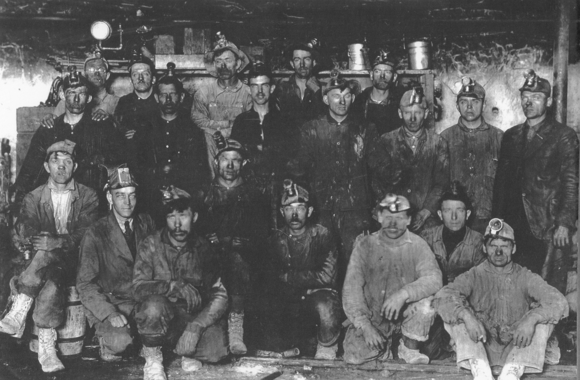 Portrait of Chateaugay Ore & Iron Company workers in Lyon Mountain