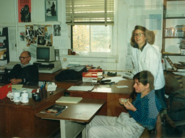 People inside NCPR’s office in Canton