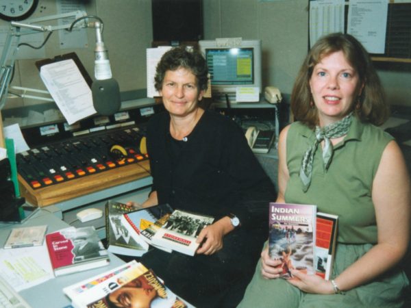 Ellen Rocco and Kelly Trombley in NCPR control room in Canton