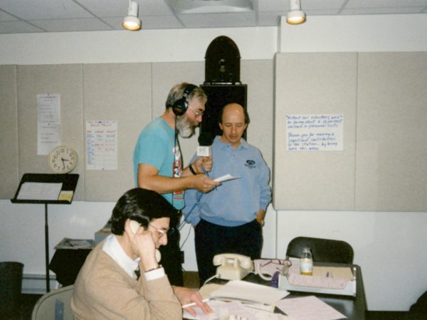 Bob Sauter and volunteers work on fundraising at NCPR in Canton