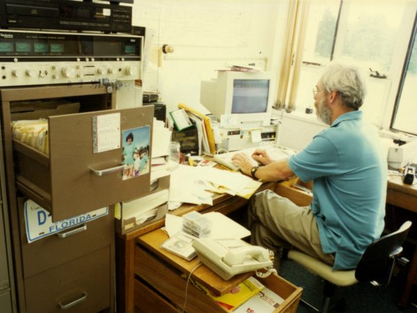 NCPR engineer Bob Sauter in his office in Canton