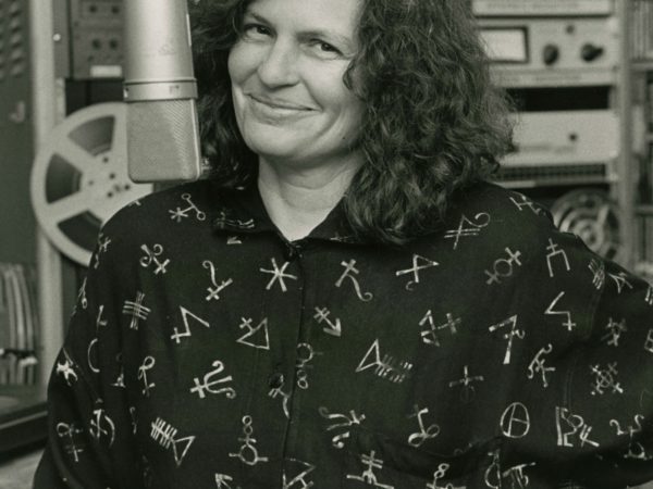 Station manager Ellen Rocco at NCPR control room in Canton