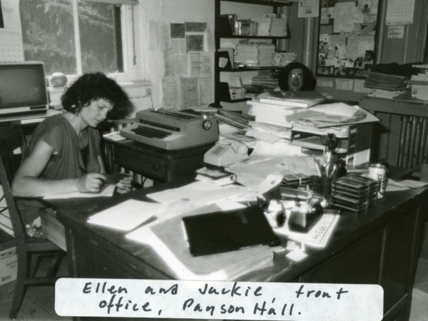 Ellen Rocco and Jackie Sauter work in NCPR offices in Canton