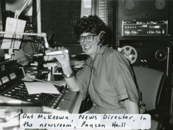 News director Pat McKowan in newsroom at NCPR in Canton