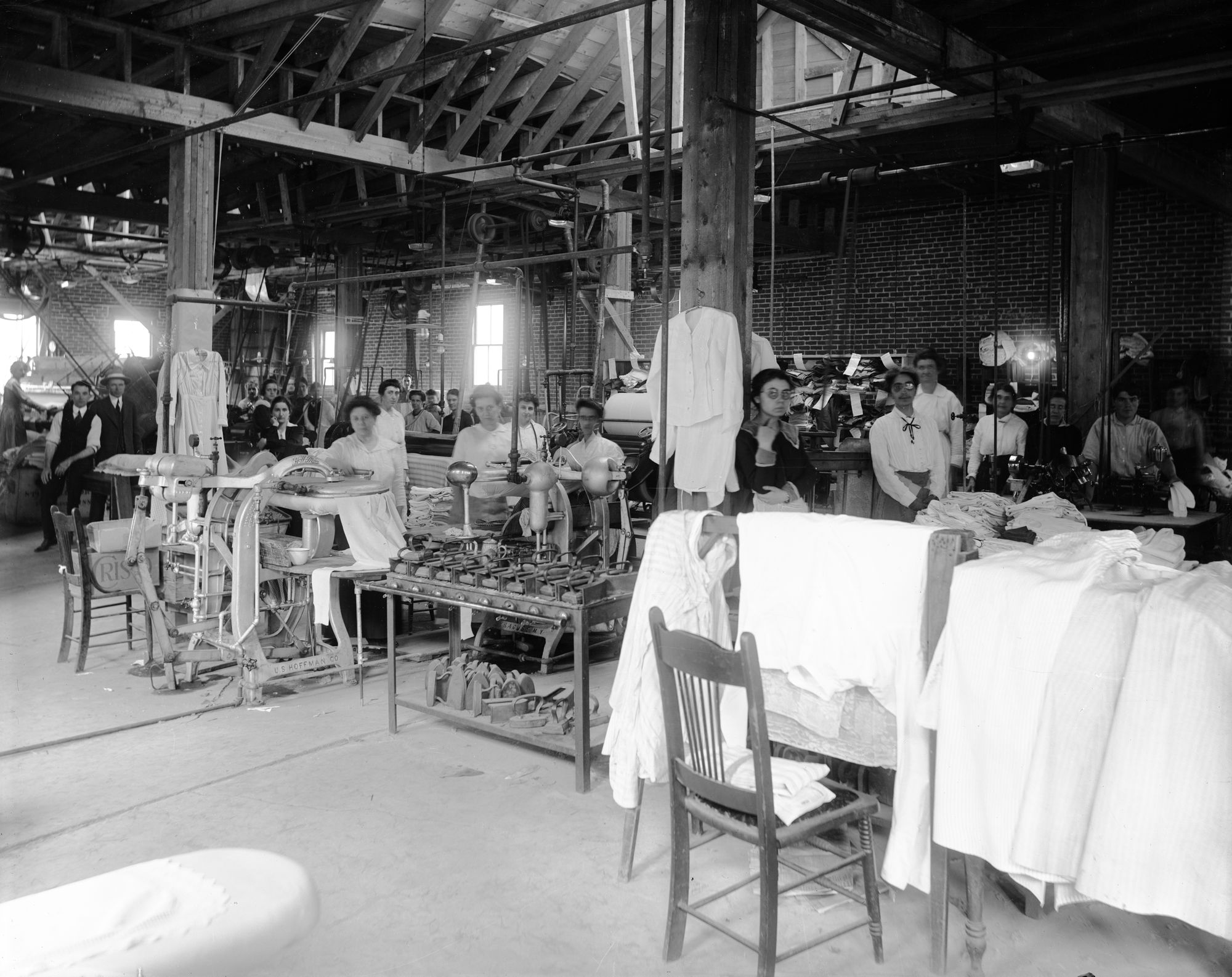 Women at work inside Plattsburgh Steam Laundry in Plattsburgh