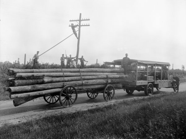 Northern New York Telephone poles in Clinton County