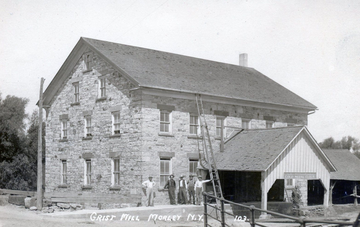 Employees outside the Morley Grist Mill