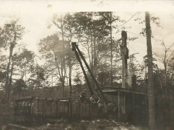 Train skidder at work in Newbridge