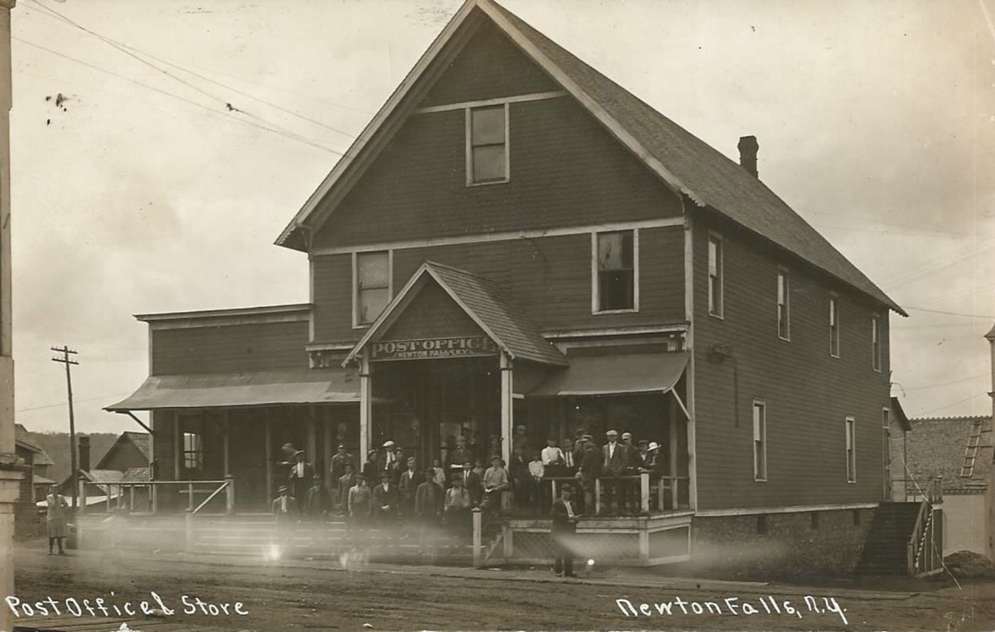 Workers outside the post office in Newton Falls