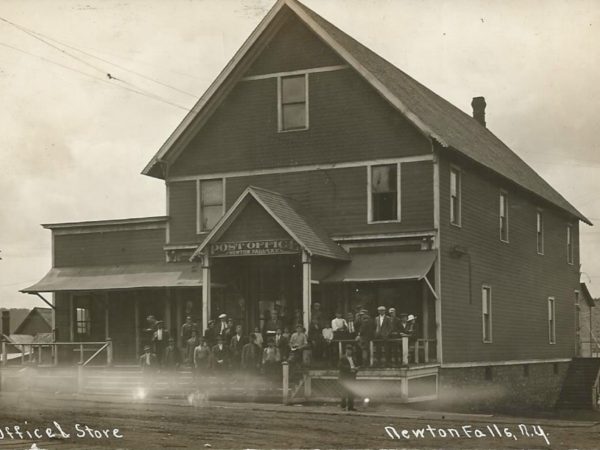 Workers outside the post office in Newton Falls