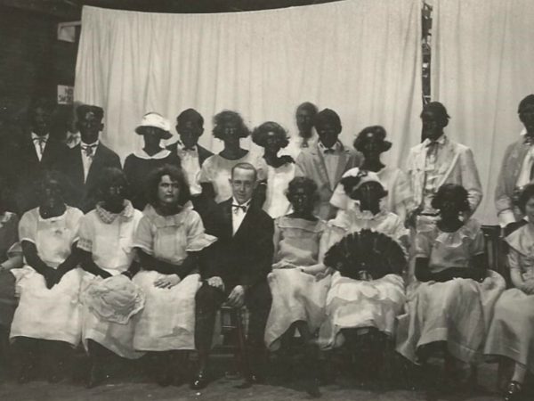 The cast of a blackface minstrel show in Newton Falls
