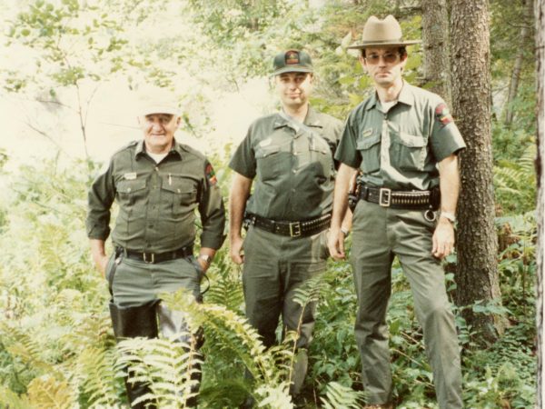 Forest rangers at High Falls in the Town of Fine