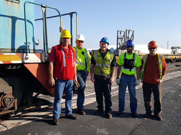 Unloading windmill blades at the Port of Ogdensburg