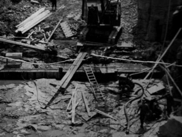 Construction workers at the hydro-electric plant in South Colton