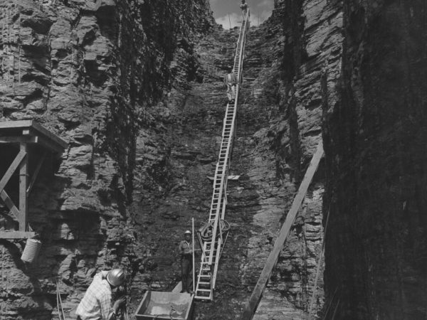 Construction workers at Blake Falls hydro-electric plant in Parishville