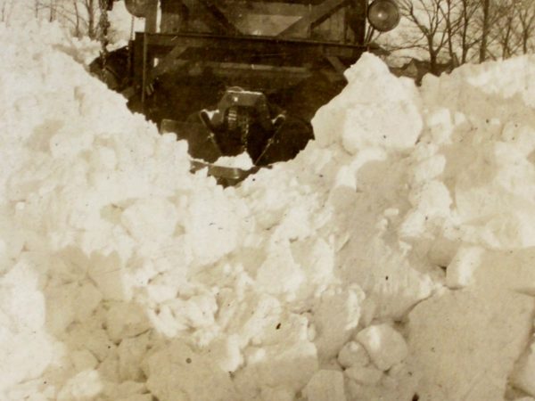 Plowing through deep snow in Clayton