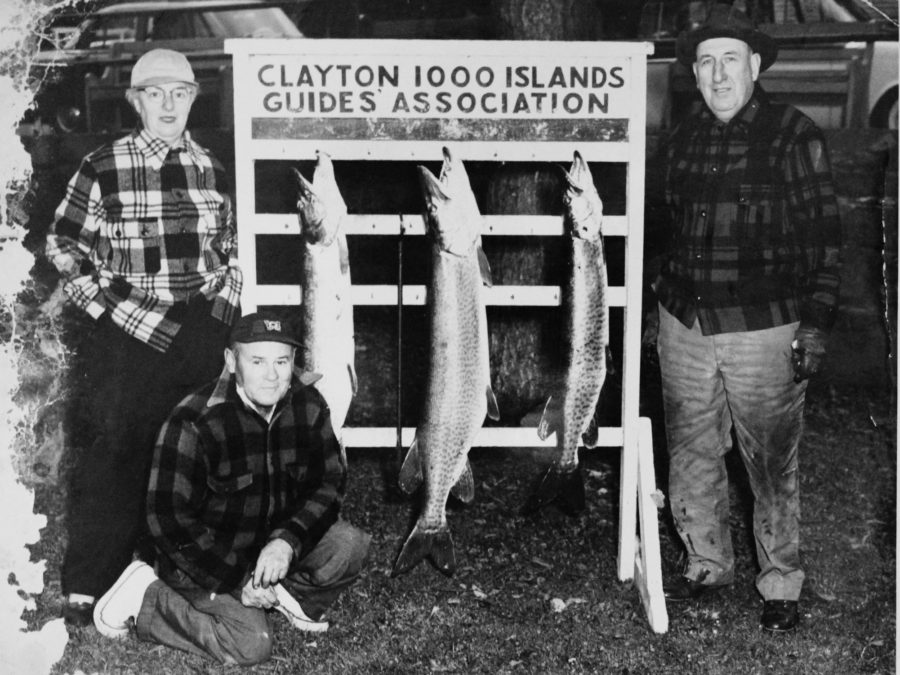 Fishing guide on his boat on the St. Lawrence River in Clayton