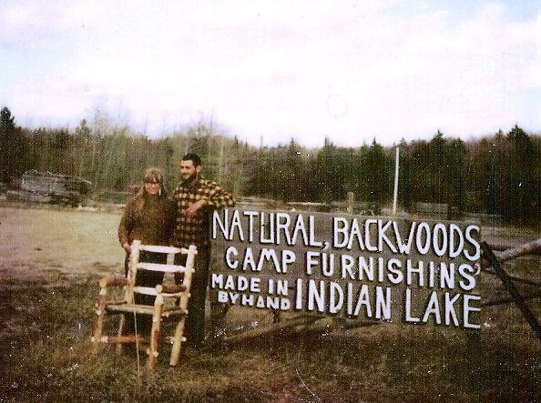 Homemade camp furnishings in Indian Lake