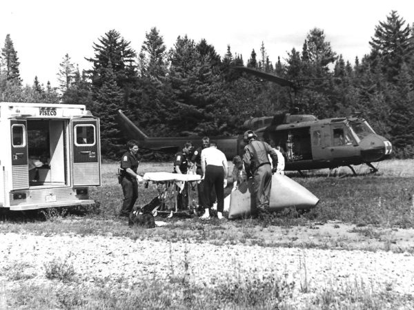 Ambulance airlift in Piseco