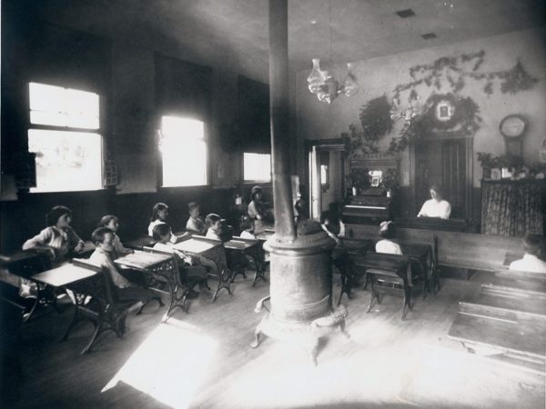 Inside the one room schoolhouse in Arietta