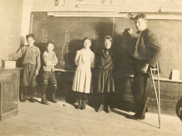 Teaching students inside the District 3 School in Benson