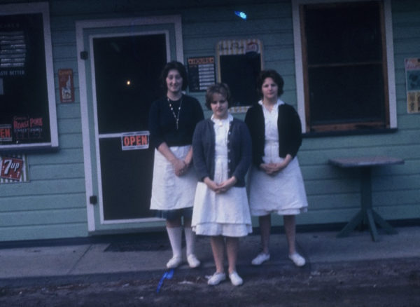 Waitresses in front of the Hope Diner