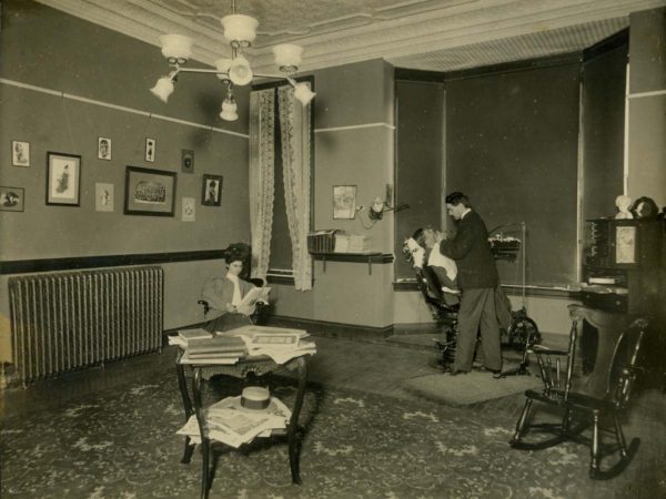 Dentist at work inside Prospect House in Blue Mountain Lake